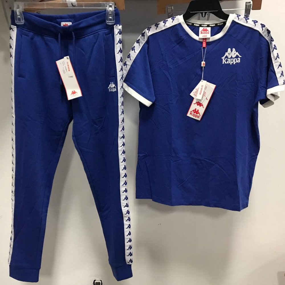 NWT KAPPA 2pc SET PANT SHIRT tee t unisex Suit L